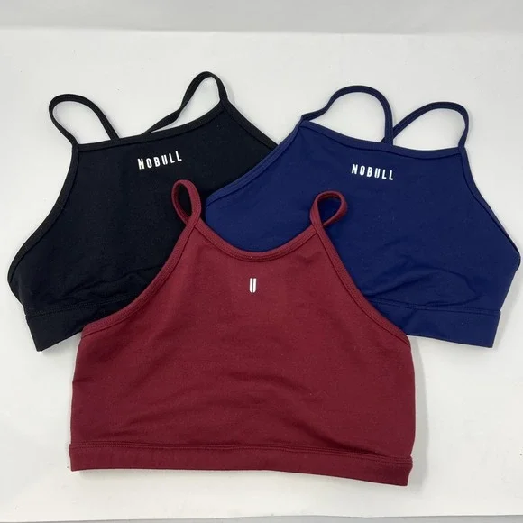 LOT OF 3 No Bull Bra Size Medium Black Blue Burgundy Medium EUC Activewear - Picture 1 of 9